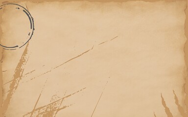 Vintage brown paper texture background with aged, stained parchment and copy space for design