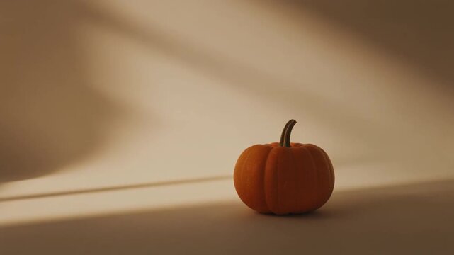 Minimalist Thanksgiving Background &ndash; Modern Pumpkin Decor with Warm Neutral Tones