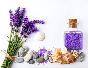 Aromatic serenity: Lavender, sea elements, and spa salts for relaxation and wellness