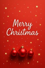 Christmas background with clean red gradient and centered space for text, ideal for greeting cards, product ads, invitations, and customizable seasonal digital designs