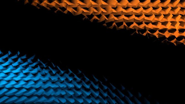 Vibrant blue and orange pattern on dark background captivating design showcasing vibrant blue and orange hues set against deep black background