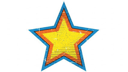 Obraz premium Retro star vector graphic design element for logo badge icon or decoration with grunge texture effect 100