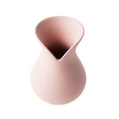 Elegant Pink Ceramic Vase with a Smooth Texture against Transparent Background Isolated Object in a Studio Shot