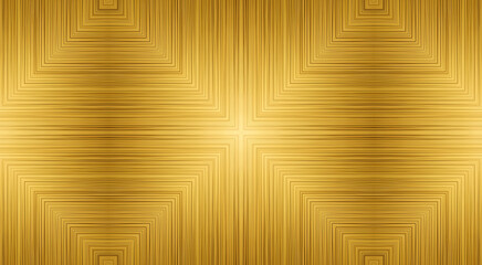 Złote abstrakcyjne tło z symetrycznym promienistym wzorem i metaliczną szczotkowaną teksturą. © Henryk Guziak