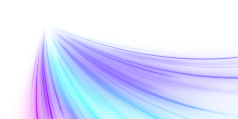 Bright arcs shoot through a transparent void. Their rapid motion creates dynamic energy trails. Perfect for tech, AI, or innovation themes. PNG