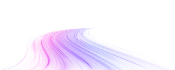 Neon curves twist and glow with electric intensity. Motion blur gives depth and a sense of rapid movement. Ideal for cyberpunk illustrations. PNG