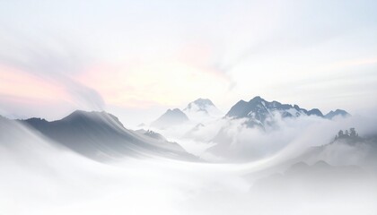 mountains and clouds