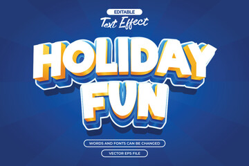 Holiday fun editable text effect with 3d cartoon text style