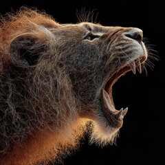 close up of a lion head