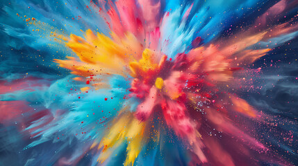 An abstract space background in shades of pink, purple, blue, and yellow, swirling with cosmic energy and creating a vibrant, dreamy atmosphere