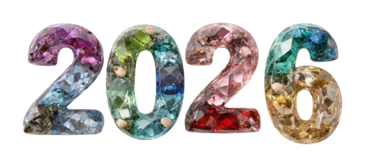 PNG Colorful crystal numbers design