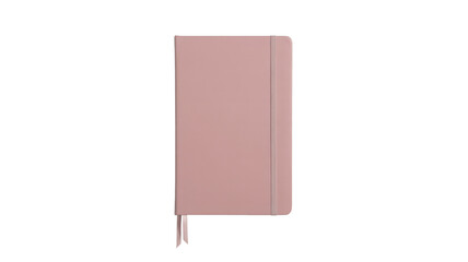 A simple light pink journal or notebook with a bookmark transparent background
