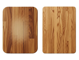 Set of Two Wooden Cutting Boards with Distinct Grain Patterns, Natural Kitchen Accessories for Cooking and Food Preparation, Top View, Realistic Texture