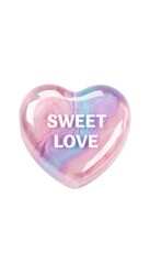 Sweet Love heart candy aesthetic for Valentine's Day, dreamy pastel colors with a romantic message, perfect for expressing affection and creating joyful moments