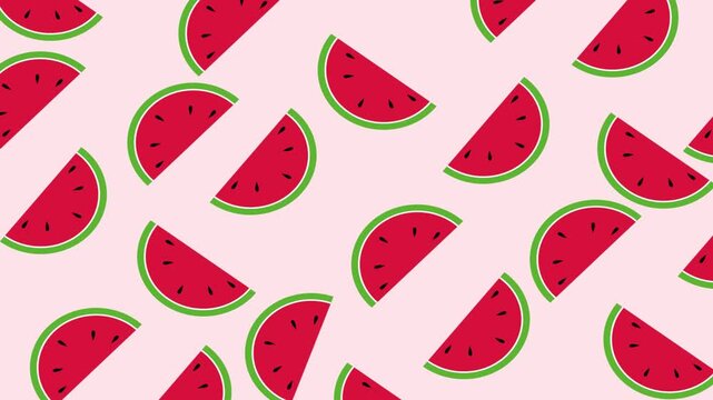 Watermelon animation with pink background