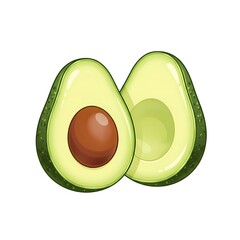Fresh avocado halves tempt with vibrant green hues and rich texture, perfect for healthy eating campaigns and trendy food blogs, a delicious superfood