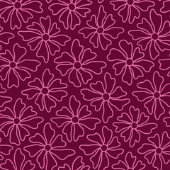 Abstract batik floral seamless pattern. Vector illustration flat design background. 