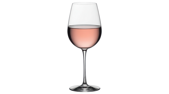 Elegant flute glass filled with pink champagne against transparent background - Powered by Adobe