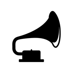 Silhouette of a phonograph on transparent background
