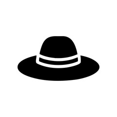 Silhouette of a sun hat on transparent background