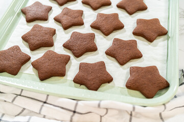 Step-by-Step Chocolate Gingerbread Cookies with Star-Shaped Cutouts