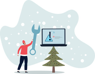 Obraz premium System error, software problem or system failure, security alert or hardware fault to be fixed, caution or maintenance concept,life and employment of people.