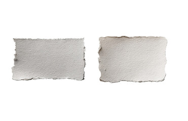 Two Ripped Paper Pieces isolated on a transparent background