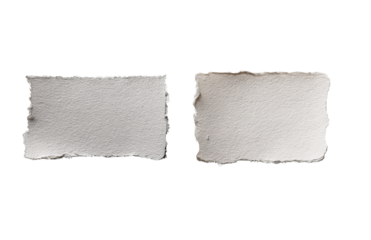Two Ripped Paper Pieces isolated on a transparent background