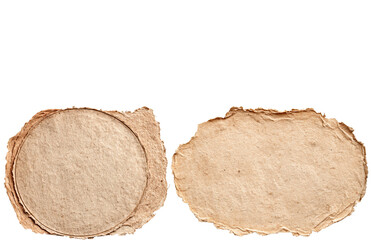 Two Torn Paper Pieces on White isolated on a transparent background