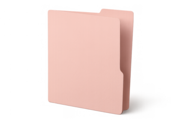 Pink manila folder representing office organization and administrative paperwork, on a transparent background