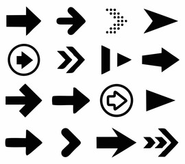Black arrow icons set. Vector...