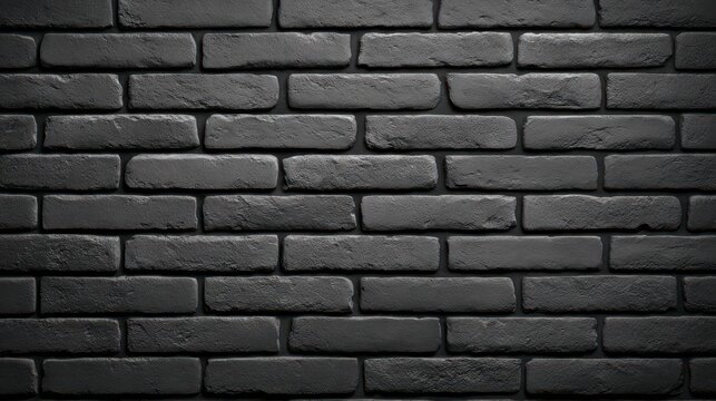 Dark black brick wall texture - Powered by Adobe