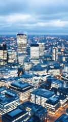 Nighttime cityscape with vibrant bokeh lights