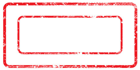 Red grunge rectangular frame featuring rounded corners and rough edges, creating an isolated white content area that evokes a vintage, distressed aesthetic perfect for design projects