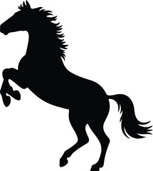 Powerful Rearing Horse Silhouette