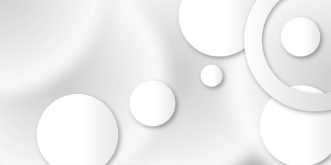 Abstract White Circles on a Minimalist Background. White adhesive stickers.. Blank templates of price tags. Empty mockup paper circles.  Glowing circle lines design.Suit for poster, banner, cover etc
