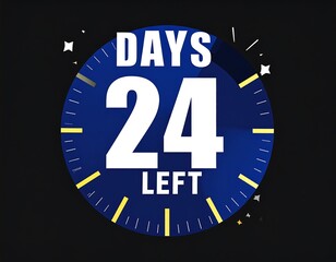 Countdown Timer: 24 Days Left Graphic for Promotions and Marketing