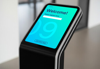 A digital registration or information display mount
