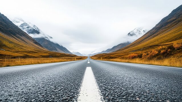 Drive the open road through stunning Iceland mountain landscape
