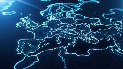 Europe glows with connectivity in a modern, vibrant, digital world