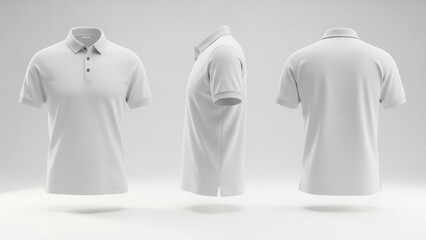 Stylish white polo shirt mock up template for your branding and design