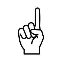 Pointing Up Hand Gesture Outline Icon