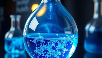 Transparent AI model distilled into glowing blue essence within an alchemical flask.