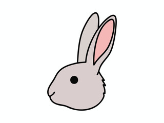 Obraz premium Simple Cartoon Rabbit Head Illustration