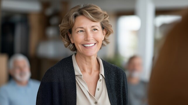 A real estate agent showing gentle excitement as they reveal a beautifully staged home to potential buyers, eyes lighting up as clients react positively — polished presentation, emotional - Powered by Adobe