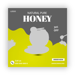 Honey Business concept square flyer design template