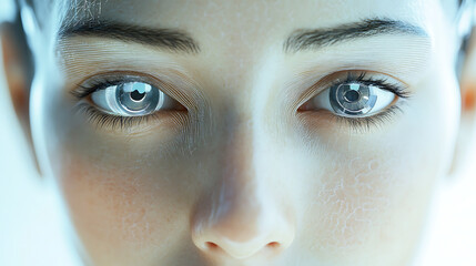 Expression of emotion through adaptive skin color on futuristic face 