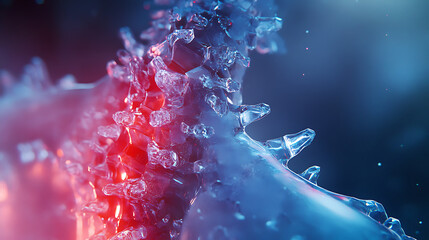 Crystal-like growths forming along collarbone under controlled mutation 