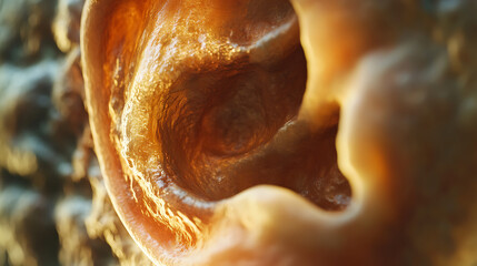 Close-up of mutated ear designed for multi-spectrum hearing 