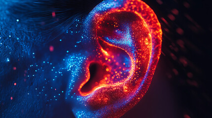 Close-up of mutated ear designed for multi-spectrum hearing 